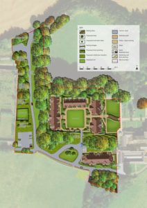 Studie zahrady komplexu Inglewood. Zdroj: Hungerford Virtual Museum.